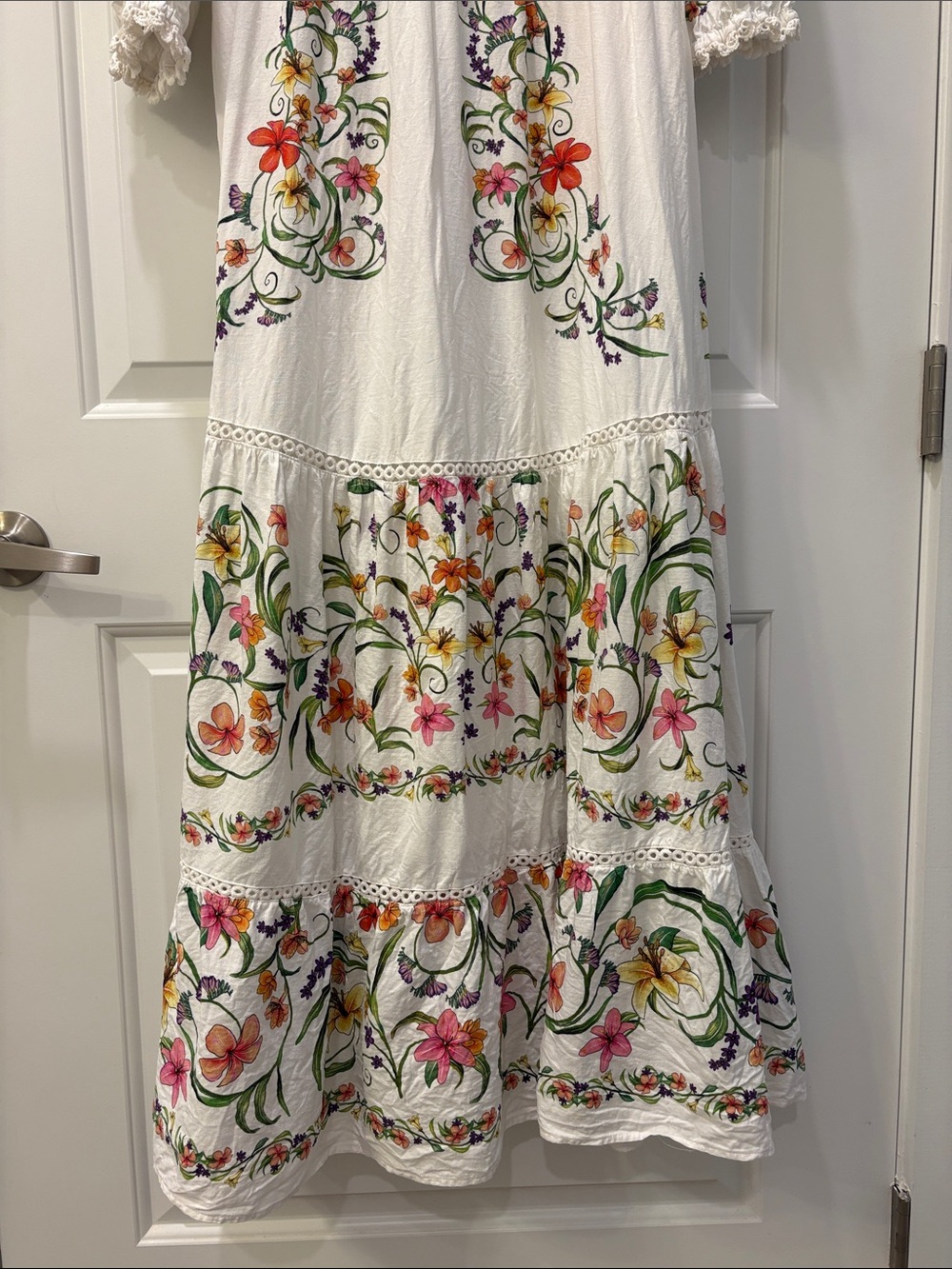 Farm Rio x Anthropologie Cutout Floral Maxi Dress Size M - Picture 10 of 16